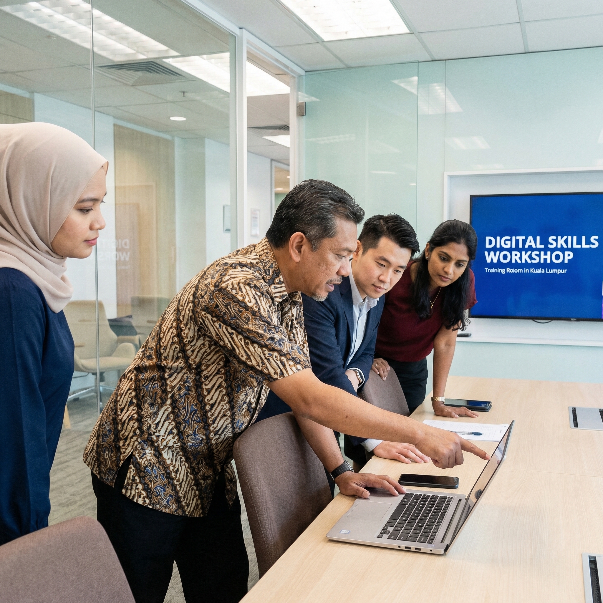 Digital skills workshop with hands-on guidance