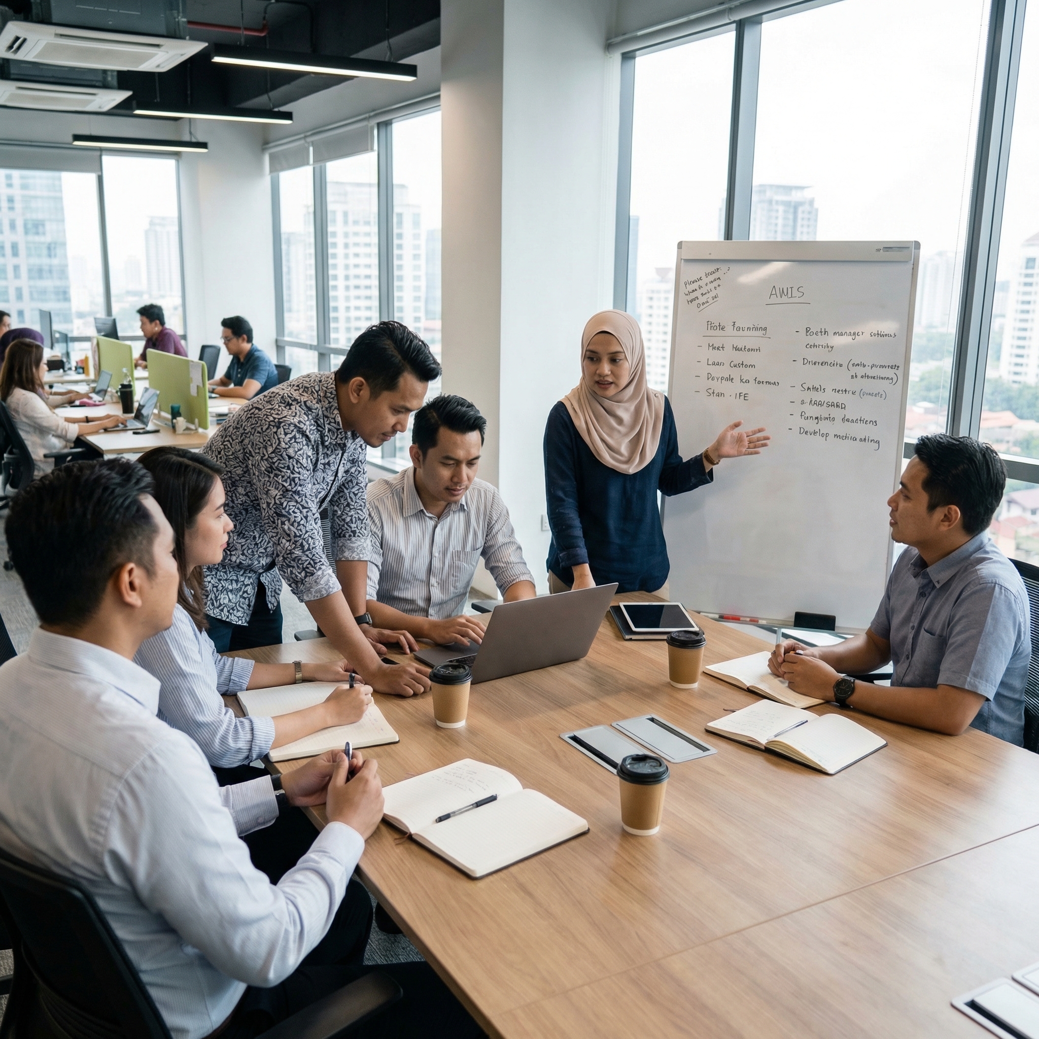 Team brainstorming and planning session